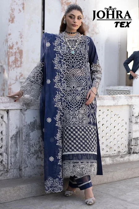 Johra Tex 171 Cambric Cotton Embroidered Pakistani Salwar Kameez Online Wholesale